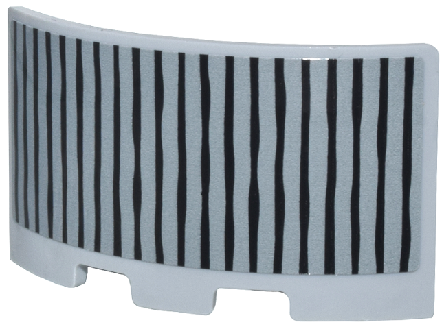 Panel 3 x 3 x 2 Corner Convex with Thin Black Wavy  Lines Pattern (Sticker) - Set 76437