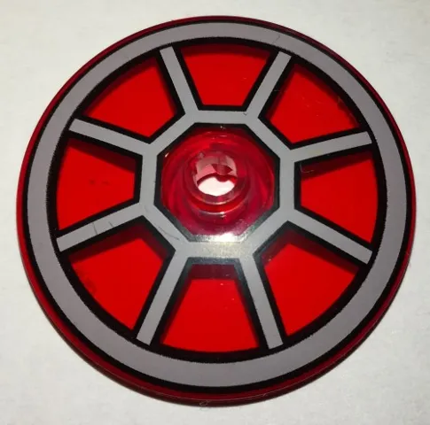 Dish 4 x 4 Inverted (Radar) with Open Stud with Radial TIE Fighter Cockpit Pattern
