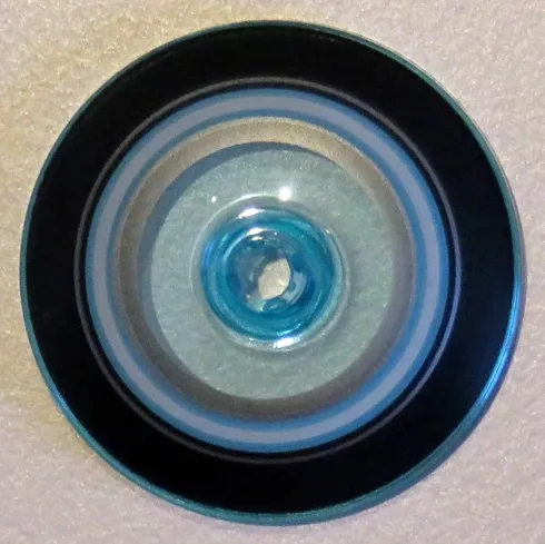 Dish 4 x 4 Inverted (Radar) with Open Stud with Black, Dark Azure, Silver, and White Concentric Circles Pattern