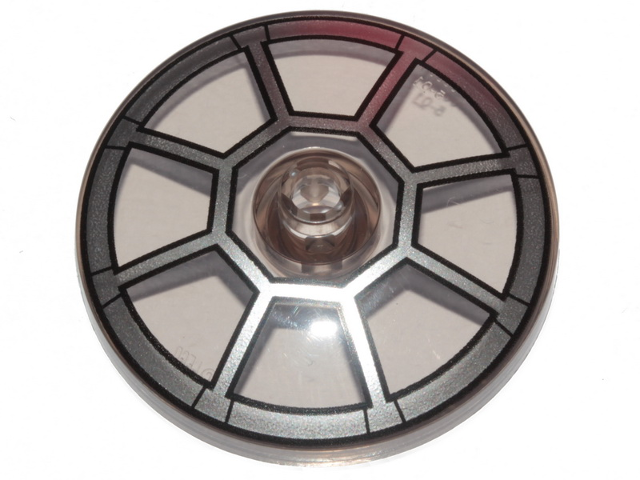 Dish 4 x 4 Inverted (Radar) with Open Stud with Silver Radial TIE Bomber / Fighter Cockpit Pattern