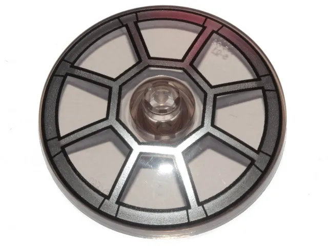 Dish 4 x 4 Inverted (Radar) with Open Stud with Silver Radial TIE Bomber / Fighter Cockpit Pattern