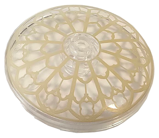 Dish 4 x 4 Inverted (Radar) with Open Stud with Tan Rose Window Pattern