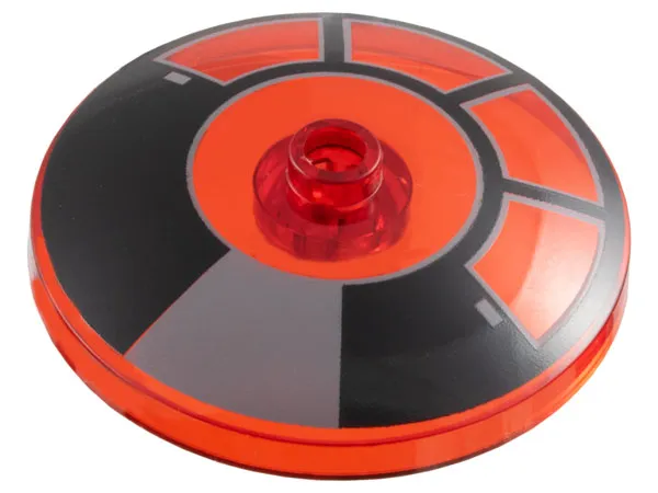 Dish 4 x 4 Inverted (Radar) with Open Stud with Black and Dark Bluish Gray Radial Millennium Falcon Cockpit Pattern