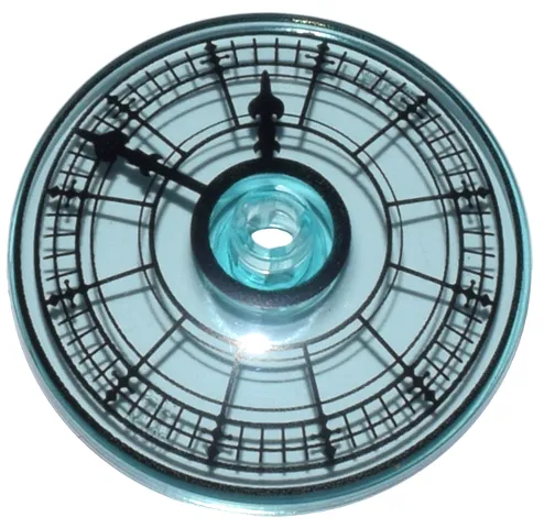 Dish 4 x 4 Inverted (Radar) with Open Stud with Black Clock Face Pattern