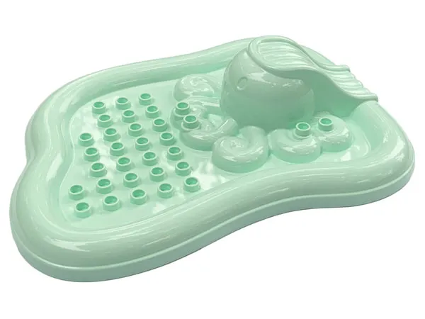 Duplo Bath Toy 13 x 16 x 3 Floating Island, Top with Octopus Slide