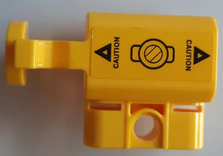 Projectile Launcher Part, Net Shooter Canister with 'CAUTION' and Triangles on Yellow Background Pattern on Both Sides (Stickers) - Set 60172