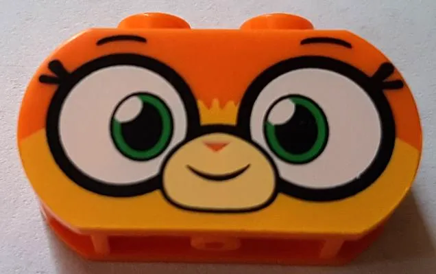 Brick, Modified 1 x 3 with Round Ends with Large Eyes and Smile Pattern (Dr. Fox)
