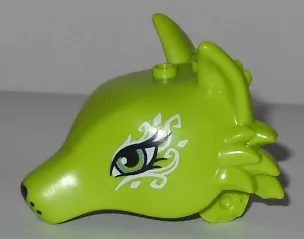 Fox Head with Eyes and White Swirls Pattern