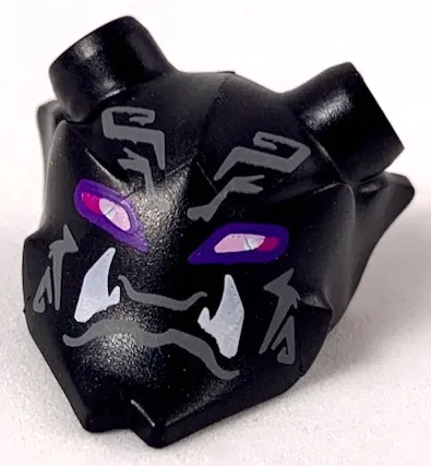 Minifigure, Visor Mask Ninjago Oni with Dark Purple and Magenta Eyes and White Fangs Pattern