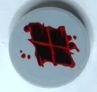 Tile, Round 2 x 2 Inverted with Black Diamonds and Red Paint Splotches Pattern (Sticker) - Set 76300