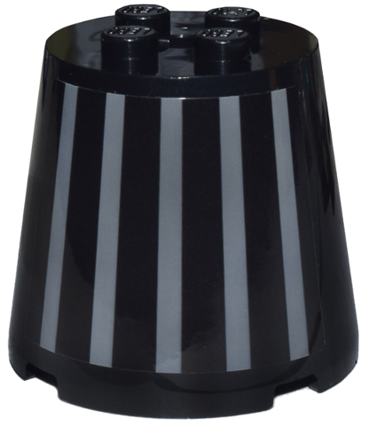 Cone 4 x 4 x 3 with Dark Bluish Gray Vertical Stripes Pattern (Sticker) - Set 76780