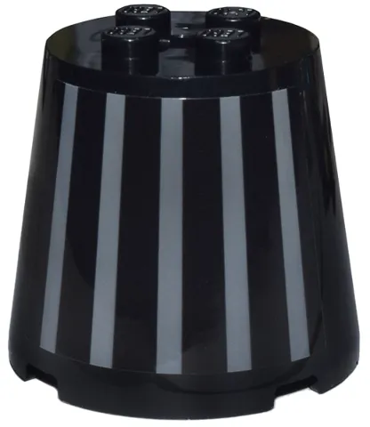 Cone 4 x 4 x 3 with Dark Bluish Gray Vertical Stripes Pattern (Sticker) - Set 76780