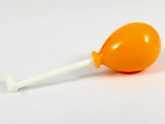 Minifigure, Utensil Thin Bar with Handle with Orange Balloon
