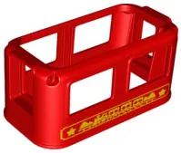 Duplo, Train Passenger Cabin 4 x 8 x 3 1/2 with Yellow Steam Train Pattern