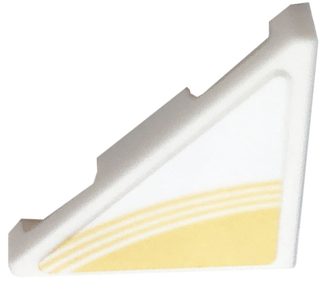 Tile, Modified 2 x 2 Triangular with Yellow Curved Stripes Pattern Model Left Side (Sticker) - Set 76897
