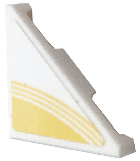 Tile, Modified 2 x 2 Triangular with Yellow Curved Stripes Pattern Model Right Side (Sticker) - Set 76897