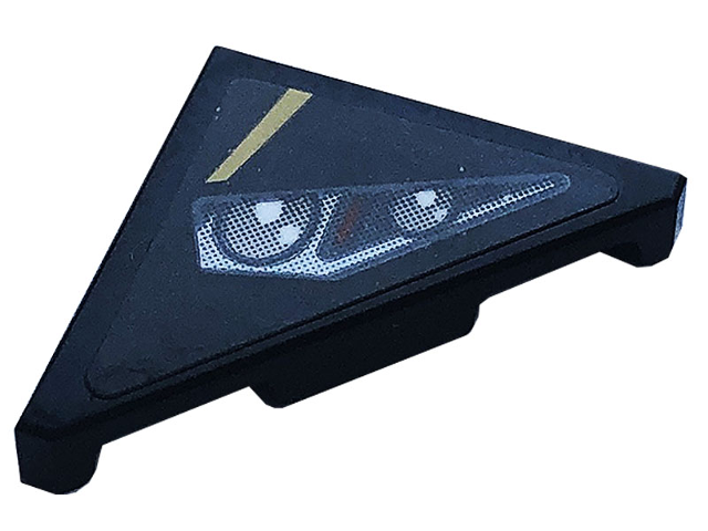 Tile, Modified 2 x 2 Triangular with Gold Stripe, Headlight Pattern Model Left Side (Sticker) - Set 76899