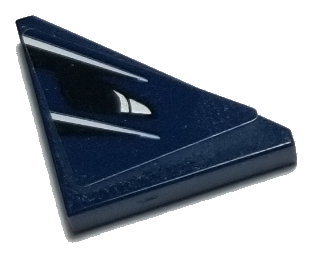 Tile, Modified 2 x 2 Triangular with White Stripes, Black Panel Pattern Model Left Side (Sticker) - Set 75885