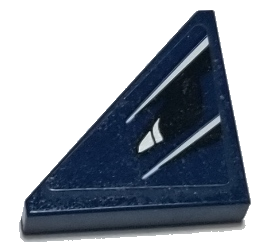 Tile, Modified 2 x 2 Triangular with White Stripes, Black Panel Pattern Model Right Side (Sticker) - Set 75885