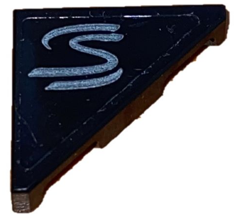 Tile, Modified 2 x 2 Triangular with Stylized Letter S Pattern Model Right Side (Sticker) - Set 75892
