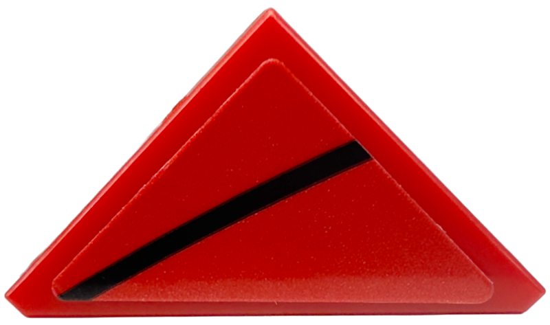 Tile, Modified 2 x 2 Triangular with Black Curved Stripe Pattern Model Left Side (Sticker) - Set 76916