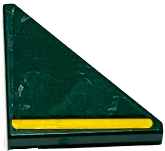 Tile, Modified 2 x 2 Triangular with Yellow Stripe Pattern Model Left Side (Sticker) - Set 76907