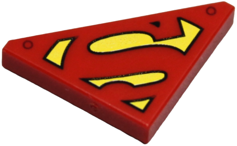 Tile, Modified 2 x 2 Triangular with Superman 'S' Logo on Yellow Background Pattern
