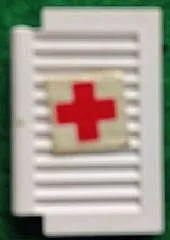Window 1 x 2 x 2 Shutter with Red Cross Pattern (Sticker)  - Sets 363 / 555