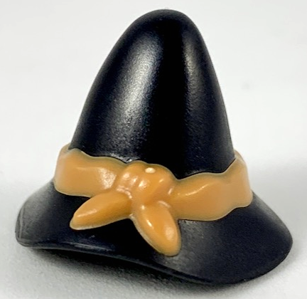 Minifigure, Headgear Hat Wide Brim, Medium Nougat Tied Cloth Band Pattern
