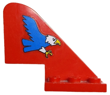 Tail with Rounded Top with Blue Eagle Pattern on Both Sides (Stickers) - Sets 6345 / 6615