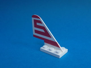 Tail with Rounded Top with Red Capital Letter S (Sterling) Pattern on Both Sides