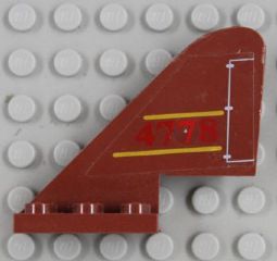 Tail with Rounded Top with Yellow Lines, Red '4778', and White Flap Pattern on Both Sides (Stickers) - Set 4778