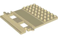 Duplo, Train Track Straight with 4 x 8 Plate on Side