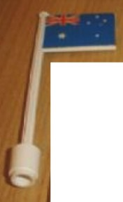 Flag on Flagpole, Straight with Australia Pattern (Stickers)