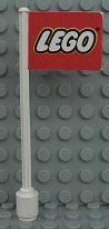 Flag on Flagpole, Straight with LEGO Logo Pattern