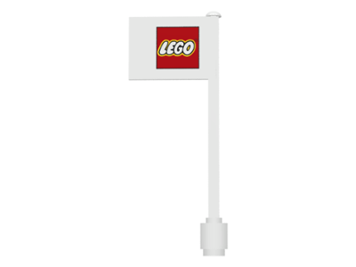Flag on Flagpole, Straight with Small LEGO Logo Pattern