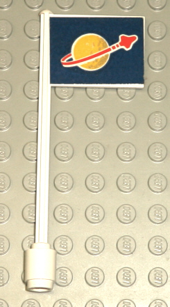 Flag on Flagpole, Straight with Classic Space Logo Pattern (Sticker) - Set 6970