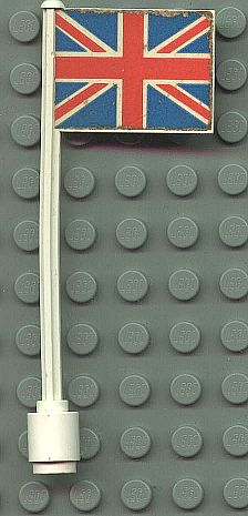 Flag on Flagpole, Straight with United Kingdom Union Jack Pattern (Stickers)