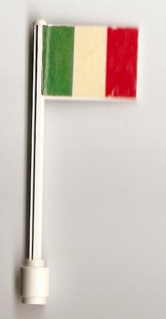 Flag on Flagpole, Straight with Italy Pattern (Stickers)