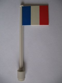 Flag on Flagpole, Straight with France Pattern (Stickers)