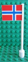 Flag on Flagpole, Straight with Norway Pattern (Stickers)