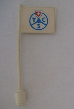 Flag on Flagpole, Straight with Touring Club Schweiz -TCS- Pattern (Sticker) - Set 1589-2