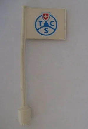 Flag on Flagpole, Straight with Touring Club Schweiz -TCS- Pattern (Sticker) - Set 1589-2