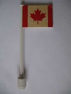 Flag on Flagpole, Straight with Canada Pattern (Sticker) - Sets 357-1 / 575-2