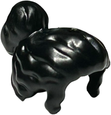 Minifigure, Hair with Top Knot Bun and Bangs, Hole on Top