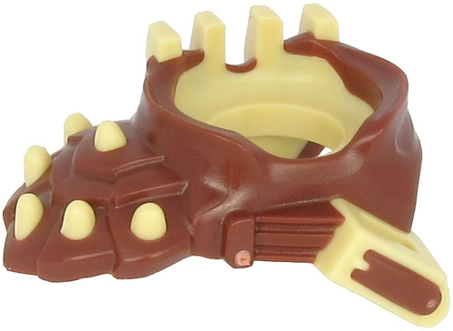 Minifigure Armor Breastplate with Shoulder Pad Left Spiked with Molded Tan Face Bars, Scabbard, and Spikes Pattern