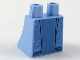 Lower Body, Skirt with Medium Blue Robe with Inset with Folds Pattern