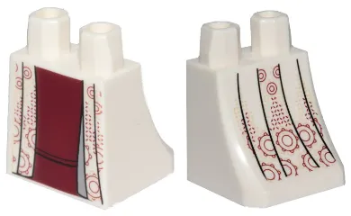 Lower Body, Skirt with SW Robe with Yellow and Red Ornaments over Dark Red Dress Pattern