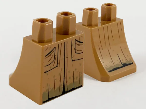 Lower Body, Skirt with Large Pockets, Black Gather Lines and Dark Tan Mud Pattern