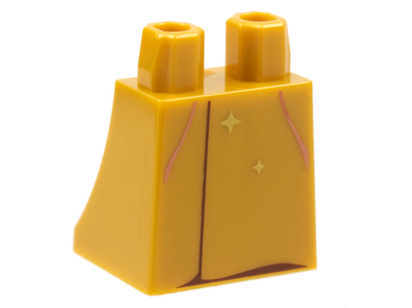 Lower Body, Skirt with Copper Lines, Gold Stars Pattern